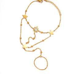 Non-fading Mittened Star Bracelet stainless steel ring bracelet