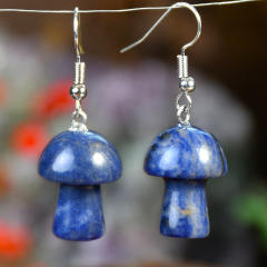 Spring summer natural stone sweet mushroom earrings