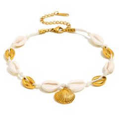 18KG stainless steel shell charm beach anklet