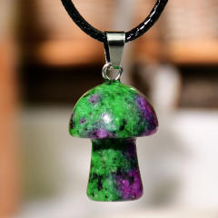 2025 Spring Design Natural Stone Mushroom Pendant Necklace