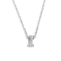 Dainty diamond initial letter stainless steel necklace