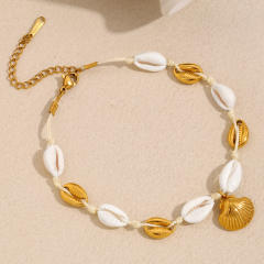 18KG stainless steel shell charm beach anklet