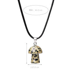 2025 Spring Design Natural Stone Mushroom Pendant Necklace