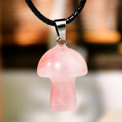 2025 Spring Design Natural Stone Mushroom Pendant Necklace