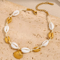 18KG stainless steel shell charm beach anklet