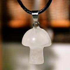 2025 Spring Design Natural Stone Mushroom Pendant Necklace