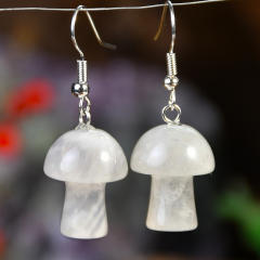Spring summer natural stone sweet mushroom earrings