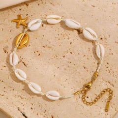 Boho shell bracelet starfish charm anklet