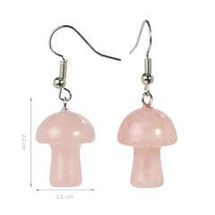 Spring summer natural stone sweet mushroom earrings