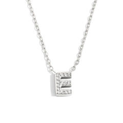 Dainty diamond initial letter stainless steel necklace