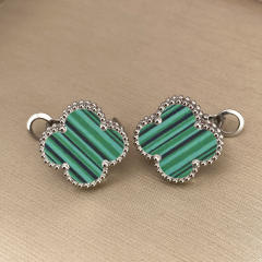 15mm four-leaf clover 18k gold stainless steel earrings
