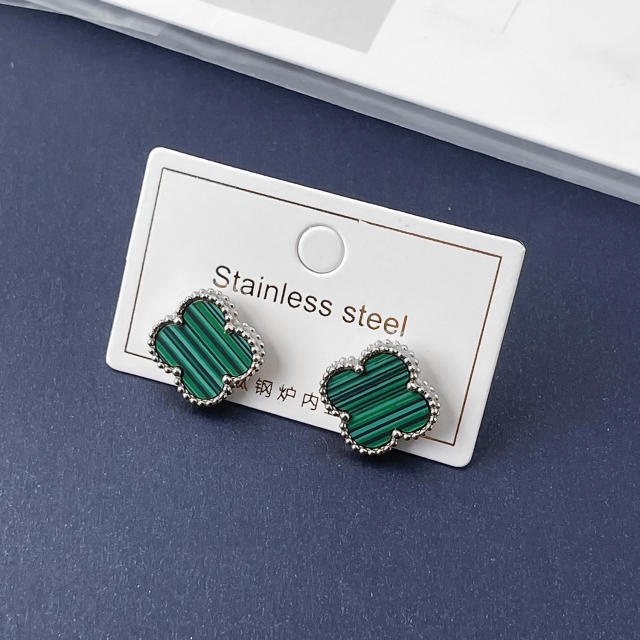 15mm double-sided four-leaf clover earrings