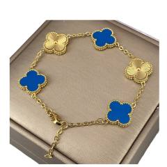 15MM five-flower laser bracelet 18K real gold thick electroplated four-leaf clover bracelet