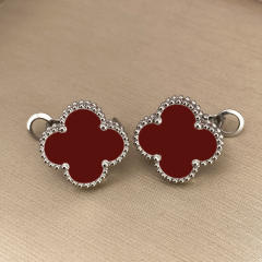15mm four-leaf clover 18k gold stainless steel earrings
