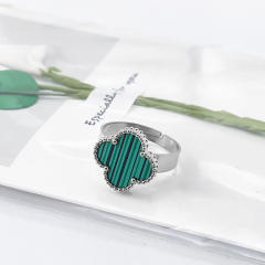 New 15mm large four-leaf clover stainless steel rings