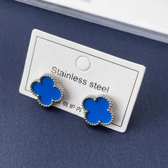 15mm double-sided four-leaf clover earrings