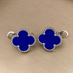 15mm four-leaf clover 18k gold stainless steel earrings
