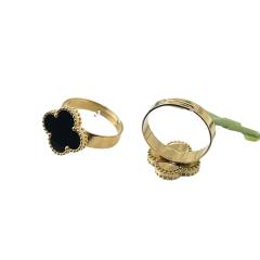 New 15mm large four-leaf clover stainless steel rings