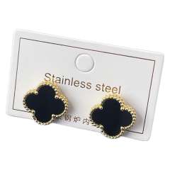15mm double-sided four-leaf clover earrings