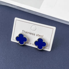 15mm double-sided four-leaf clover earrings