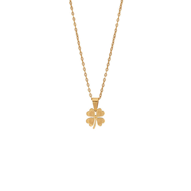 Color enamel flower butterfly heart elephant pendant stainless steel necklace