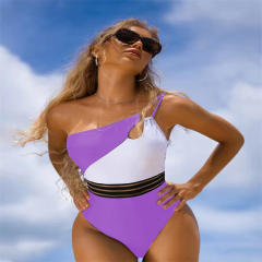 Women's One-Piece single shoulder hot sale Swimsuit