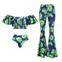 2025 hot sale color printing swimsuit skirt set