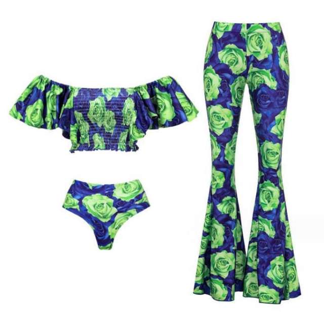 2025 hot sale color printing swimsuit skirt set