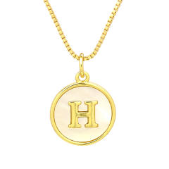 18K Gold initial letter pendant gold plated copper Necklace