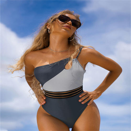 Women's One-Piece single shoulder hot sale Swimsuit