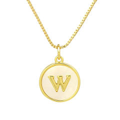 18K Gold initial letter pendant gold plated copper Necklace