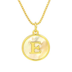 18K Gold initial letter pendant gold plated copper Necklace