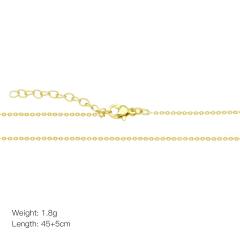 Square Zircon Copper Plated 18K initial letter Pendant Necklace