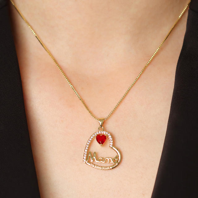 Heart shape diamond pendant mother's day gift diy jewelry charm