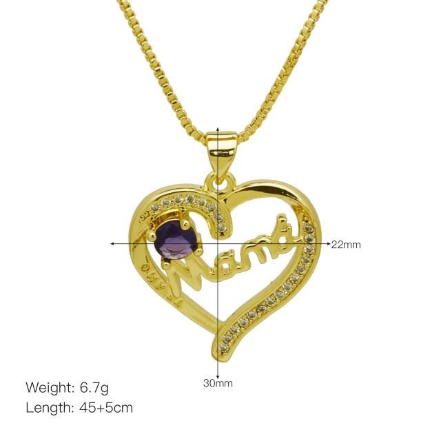 Heart shape diamond pendant mother's day gift diy jewelry charm
