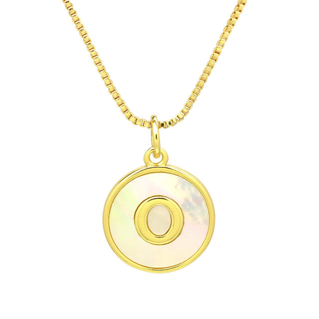 18K Gold initial letter pendant gold plated copper Necklace