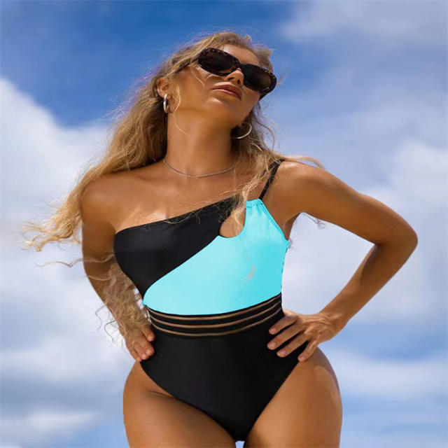 Women's One-Piece single shoulder hot sale Swimsuit