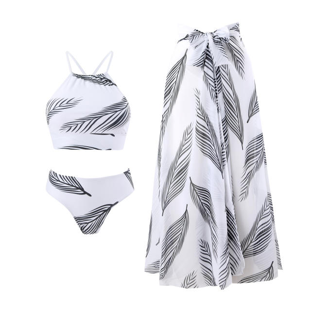 2025 hot sale color printing swimsuit skirt set