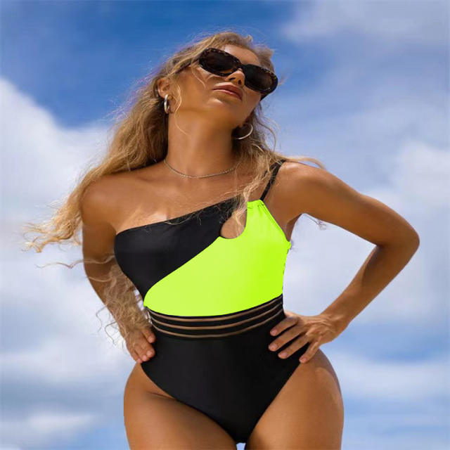 Women's One-Piece single shoulder hot sale Swimsuit
