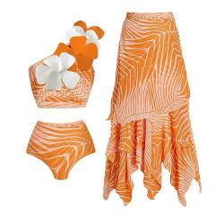 2025 hot sale color printing swimsuit skirt set