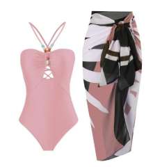 2025 hot sale color printing swimsuit skirt set
