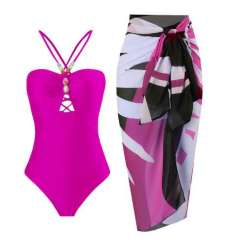 2025 hot sale color printing swimsuit skirt set