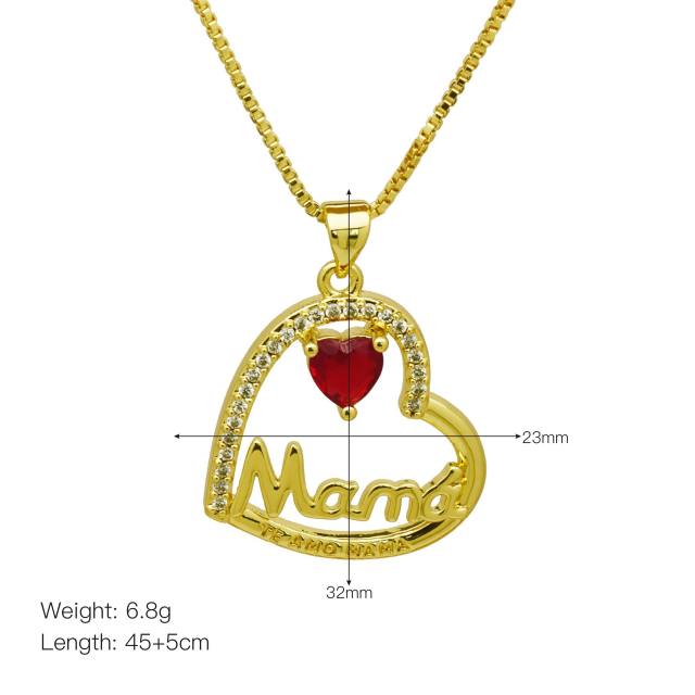 Heart shape diamond pendant mother's day gift diy jewelry charm