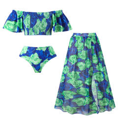 2025 hot sale color printing swimsuit skirt set