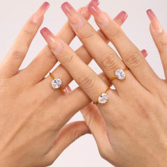 Oval diamond stainless steel rings