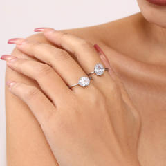 Oval diamond stainless steel rings