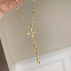 Dot Diamond Four-leaf Clover Full Diamond Sun Astrolabe copper necklace