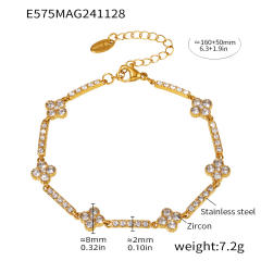 Delicate diamond clover stainless steel bracelet tennis bracelet