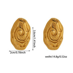 Geometric ovla shape stainless steel earrings studs earrings