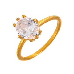 Oval diamond stainless steel rings